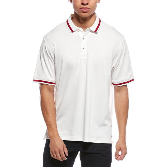 Ashworth mens  The Original Innovation Interlock Polo Shirt, m, White