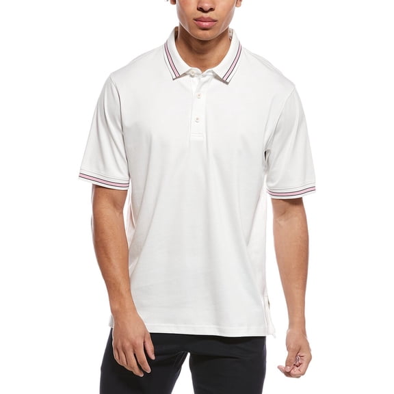 Ashworth mens  The Original Innovation Interlock Polo Shirt, m, White
