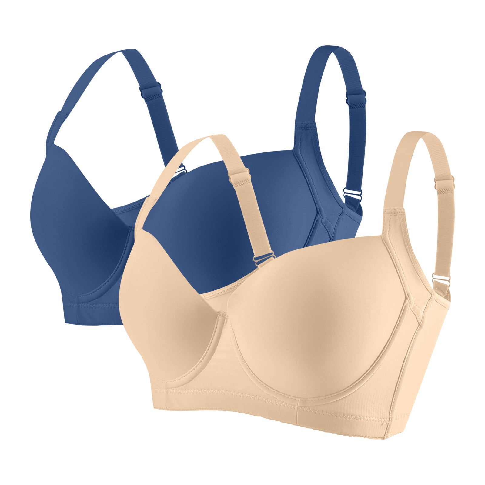 Ashyfjp 2Pcs Womens Bras with Underwire Supportive Push Up Seamless Bra ...