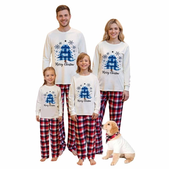 Ashyfjp Family Festive Pajama Set Christmas Themed Print Top with Matching Long Pants Pleasant Versatile Holiday Outfit, Size (2Y-14Y)