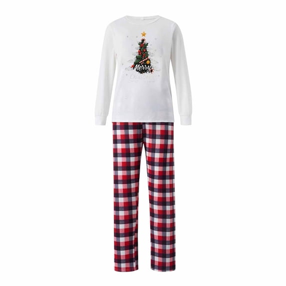 Ashyfjp Family Festive Pajama Set Christmas Themed Print Top with Matching Long Pants Pleasant Versatile Holiday Outfit, Size (S-3XL)