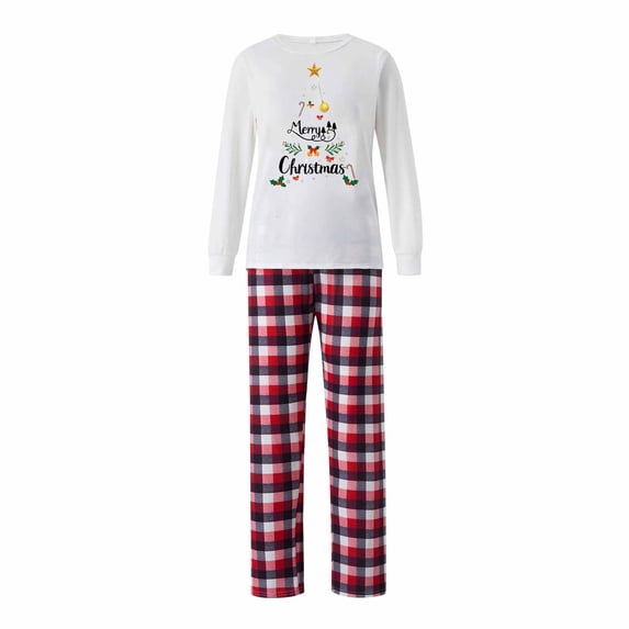 Ashyfjp Matching Family Xmas Pajamas Casual Holiday Motif Long Sleeve Set Pleasant Cozy Relaxed Home Clothes, Size (S-3XL)