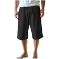 thumbnail image 1 of Ashyfjp Mens Shorts Casual Solid Color Elastic Drawstring Waist Breathable Comfortable Summer Shorts Ideal for Vacation, Size S-3XL, 1 of 5