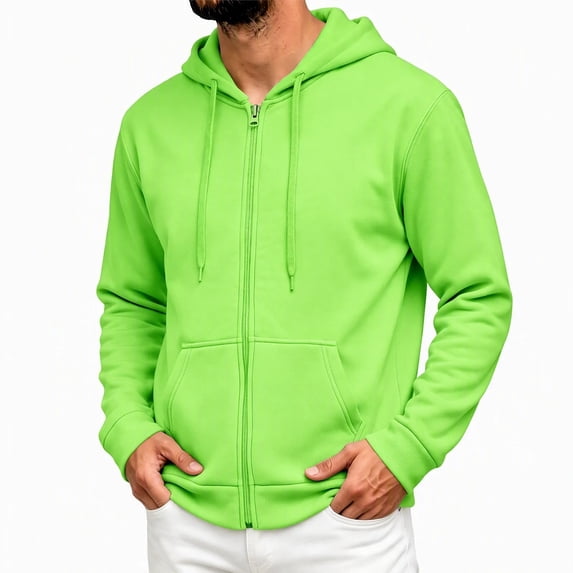 Ashyfjp Mens Zip Up Hoodies Full Zip Hooded Sweatshirt Long Sleeve Front Pockets Casual Hoodie, Size (S-3XL)