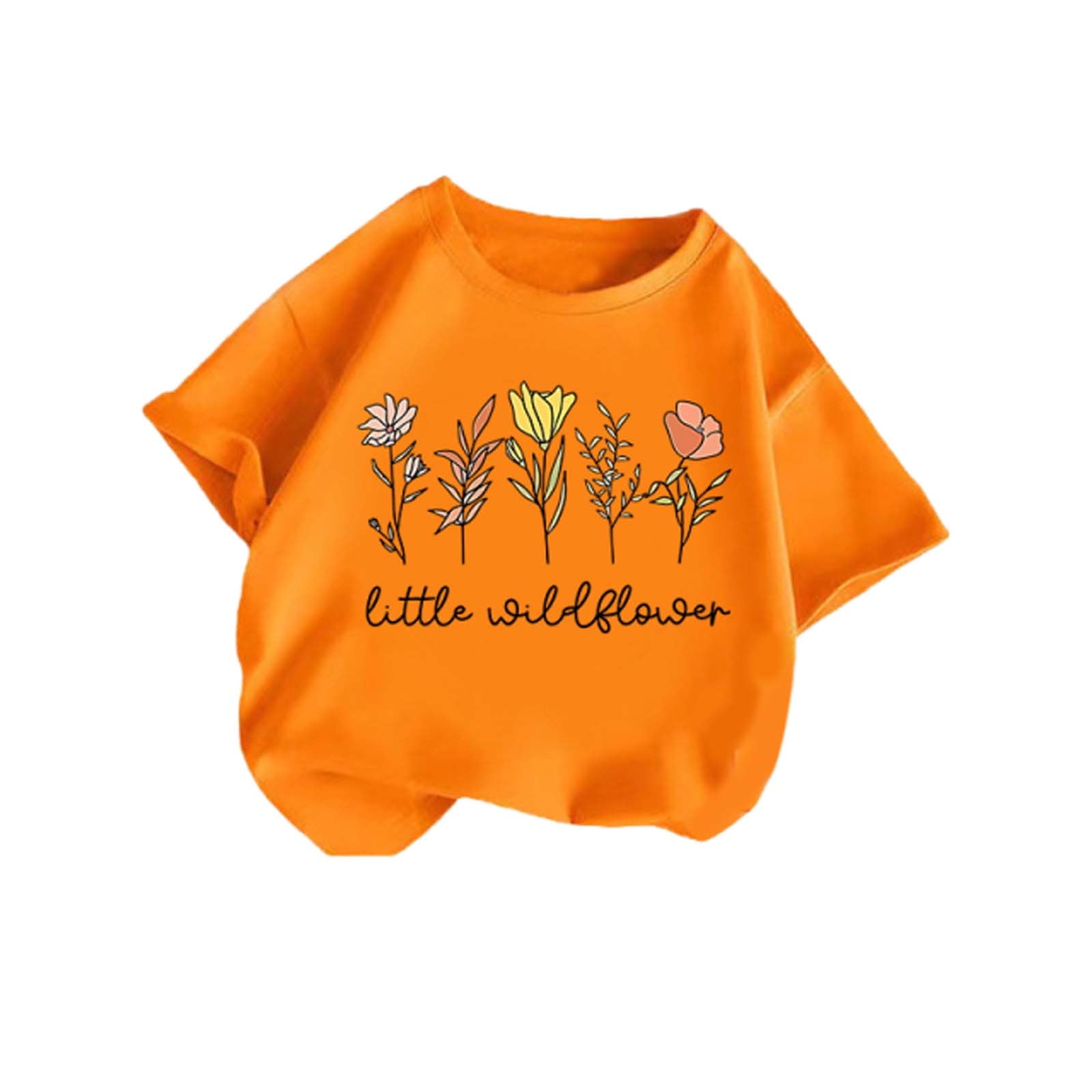 Ashyfjp Toddler Girls Tees Trendy Solid Color Short Sleeve Round Neck ...