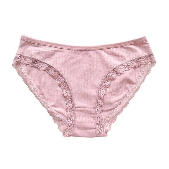 Ashyfjp Womens Bikini Panties with Lace Trim Leg Openings, Ribbed Low Rise Breathable Soft Comfortable Underwear, Size S-XL
