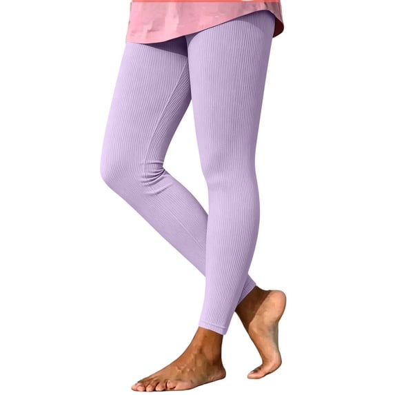 Ashyfjp Womens Leggings Casual Solid Color Ribbed Knit High Waist Slim Fit Full Length Stretch Pants for Versatile Daily Wear, Size (S-XXL)