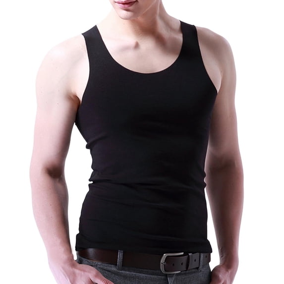 Ashyfjp Workout Tank Tops Men Casual Solid Color Sleeveless Round Neck T-Shirts Soft Comfortable Summer Tops, Size L-5XL