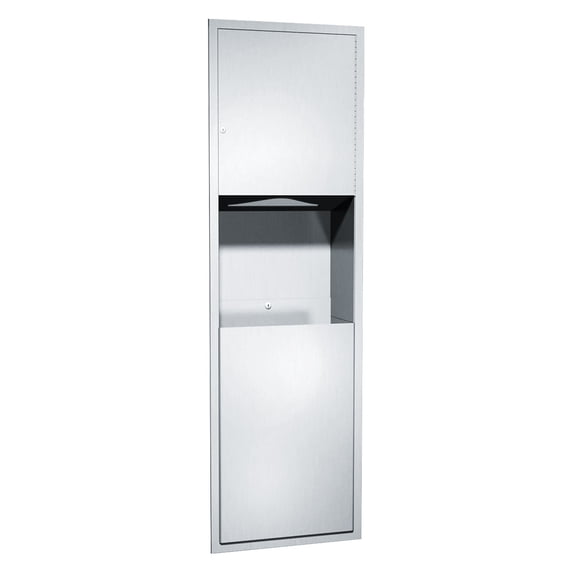 Asi 04697 Recessed Paper Towel Dispenser And Waste Receptacle Combo - Stainless Steel