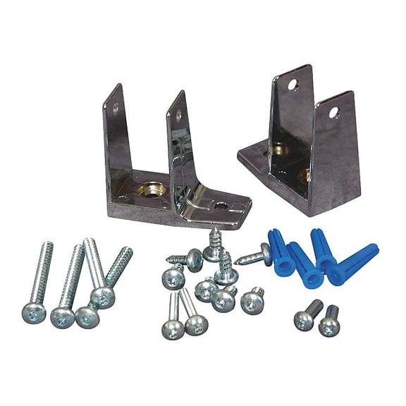 Asi Global Partitions Pilaster Bracket,Zinc,Bright 40-8515220