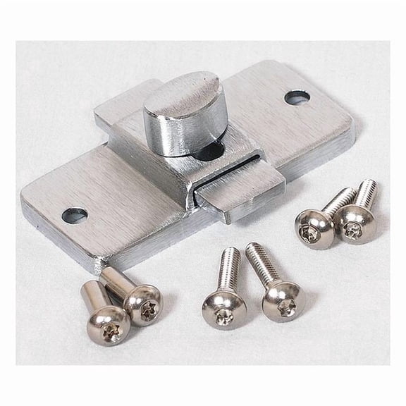 Slide Latch for Solid Plastic Polymer Partition, 2-1/2 in H x 3-1/4 in W, Zinc, Bright Finish
