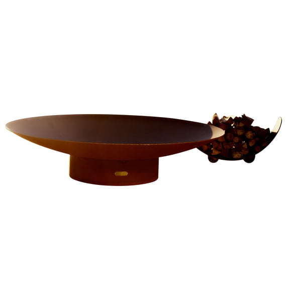Asia 72 Inch Liquid Propane Fire Pit Bowl Outdoor Patio Furniture Steel Firepit Iron Oxide Finish Includes Brass Burner Electronic Ignition 50lbs Lava Rock Flex Line Kit Plate and Heat Shield