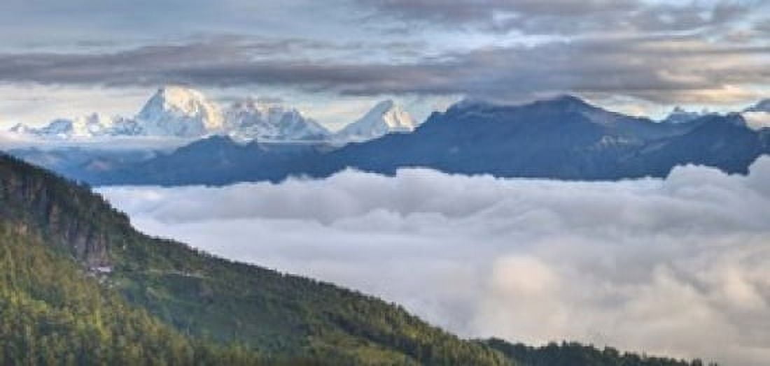 Asia Bhutan Mt Jumolhari Chelela Pass Canvas Art - Tom Norring DanitaDelimont (40 x 19)