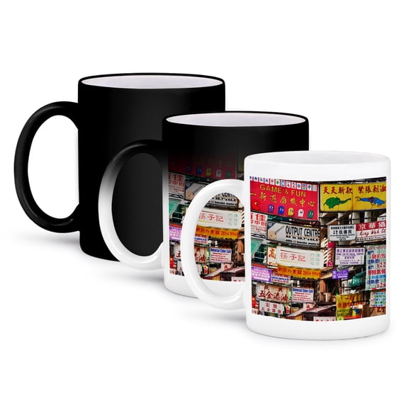 3dRose, Asia, China, Hong Kong. Neon signs in the streets - AS09 JEG0030 - Julie Eggers, 11oz Magic Transforming Mug