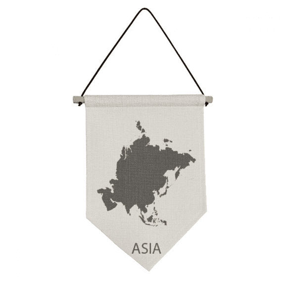 Asia Continent Outline Outline Map Canvas Flag Hanging Wall Art Decor Banner