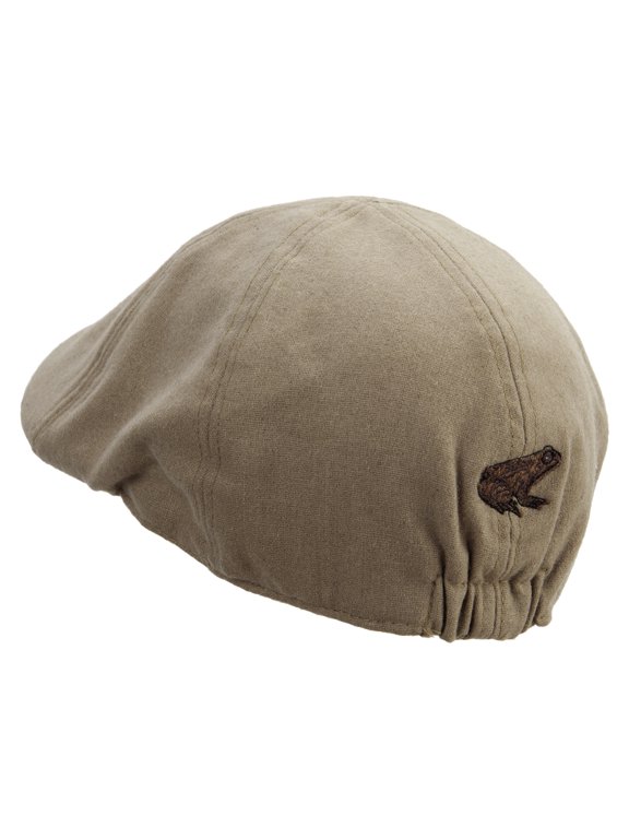Asia Frog Embroidered Suede Duck Bill Ivy Hat - Brown OSFM