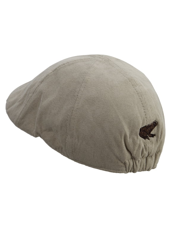Asia Frog Embroidered Suede Duck Bill Ivy Hat - Tan OSFM