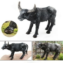 Realistic Buffalo Figurine, Asia Jungle Animal Doll, Plastic Cattle Model, Family Home Ornament, Playing House Toy, Imaginative Play Collectible, Boys Girls Gift, Durable Decorative Figurine