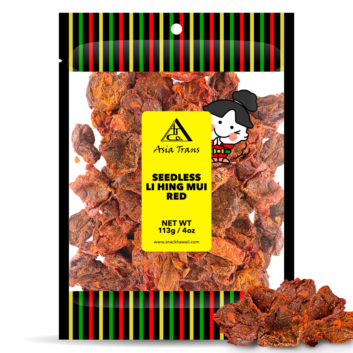 Asia Trans Seedless Red YPF5 Li Hing Mui Crack Seed Plums Hawaiian