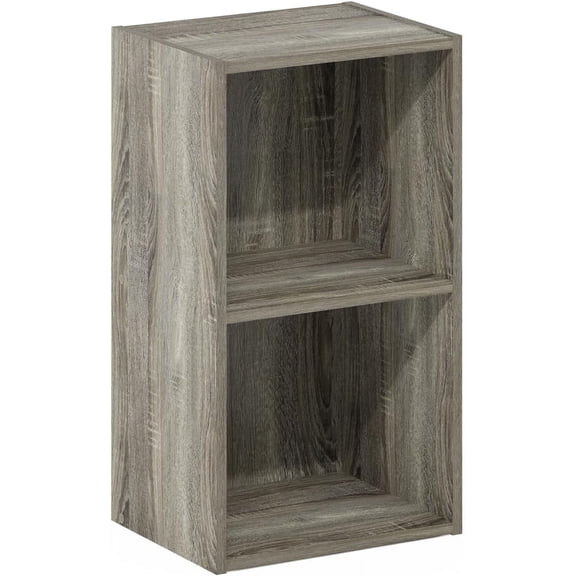 Asian Aesthetic Heavy Duty Floor Standing Bookcase - Stylish, Space-Saving Bookshelf with Adjustable Shelves for Home or Office Use 2 Tier/French Oak