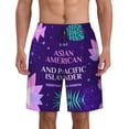 thumbnail image 1 of Asian American And Pacific Islander Heritage Month Men'S Beach Pants Quick Dry Short Swim Trunks With With Pockets And Mesh Lining Swimwear Beach Bathing Shorts Large, 1 of 1