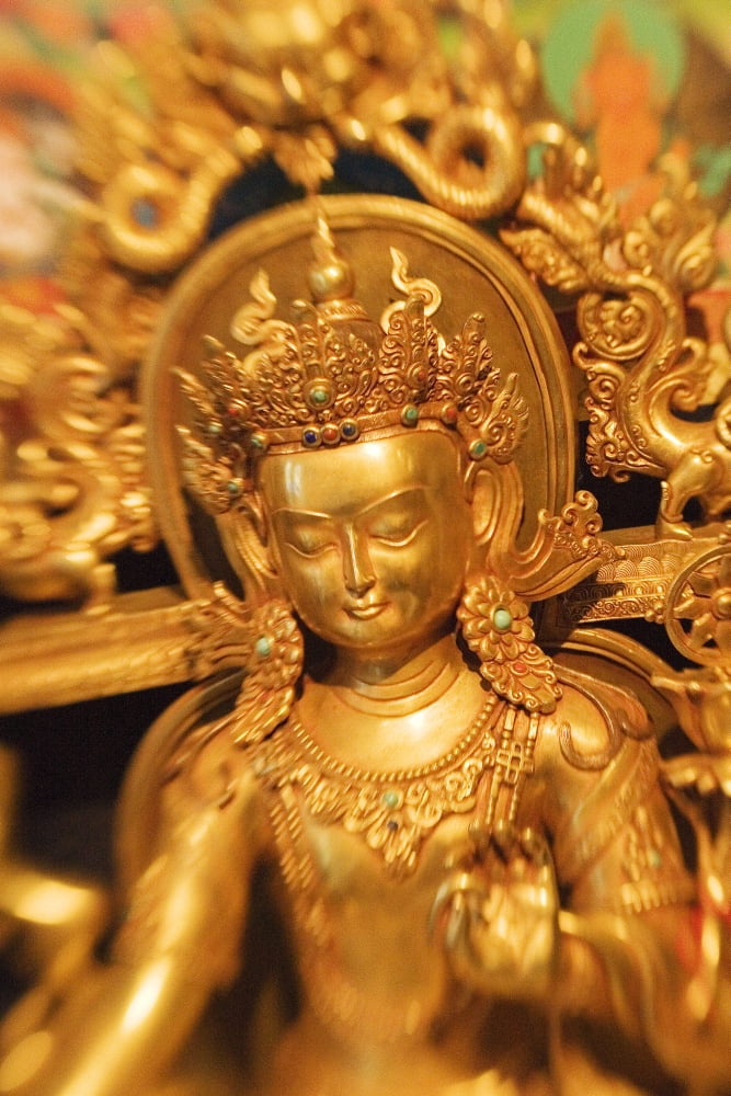 Asian Art Close-Up Of Exotic Golden Sculpture Canvas Art - Ron Dahlquist  Design Pics (11 x 17)