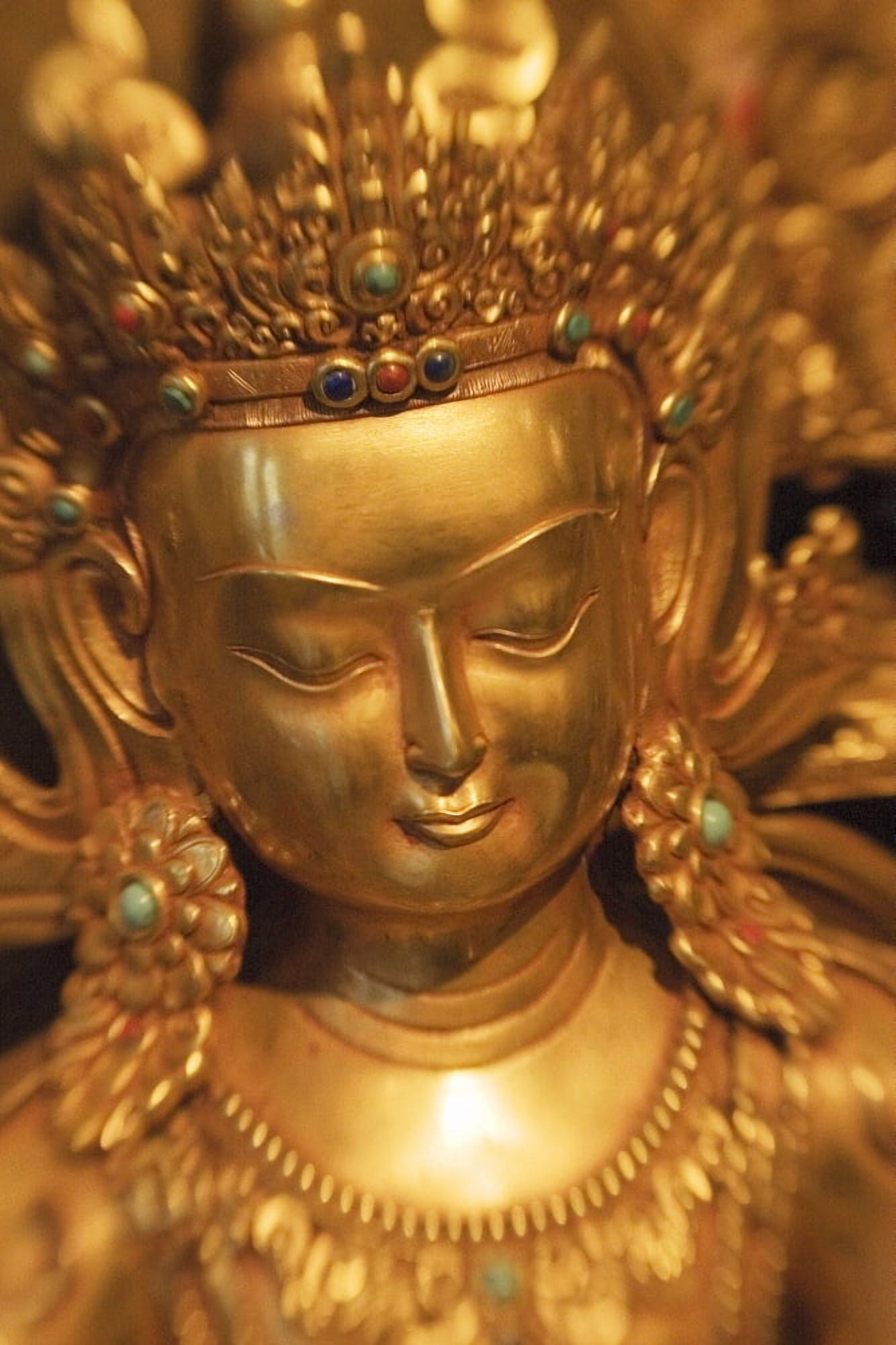 Asian Art Close-Up Of Exotic Golden Sculpture Canvas Art - Ron Dahlquist  Design Pics (11 x 17)