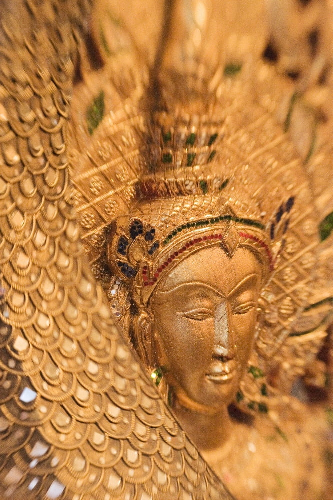 Asian Art Close-Up Of Exotic Golden Sculpture Canvas Art - Ron Dahlquist Design Pics (22 x 34)