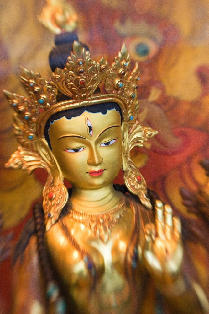 Asian Art Close-Up Of Exotic Golden Sculpture Canvas Art - Ron Dahlquist Design Pics (22 x 34)