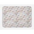 thumbnail image 1 of Asian Bath Mat, Oriental Checkered Pattern Grid Style Patchwork Design Mosaic Ornamental Design, Non-Slip Plush Mat Bathroom Kitchen Laundry Room Decor, 29.5 X 17.5 Inches, Grey Tan Taupe, Ambesonne, 1 of 2