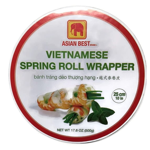 Asian Best Vietnamese Spring Roll Wrapper Round, 10 in, 12 sheets
