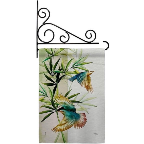 Asian Blossom Birds Animals Bird 13 x 18.5. in. Double-Sided Decorative Vertical House Garden Flag Set for Decoration Banner Yard Gift
