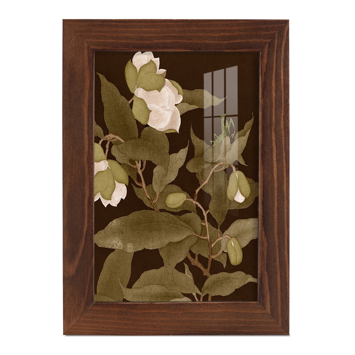 Asian Brocade I - Framed Print w/glass - Chestnut