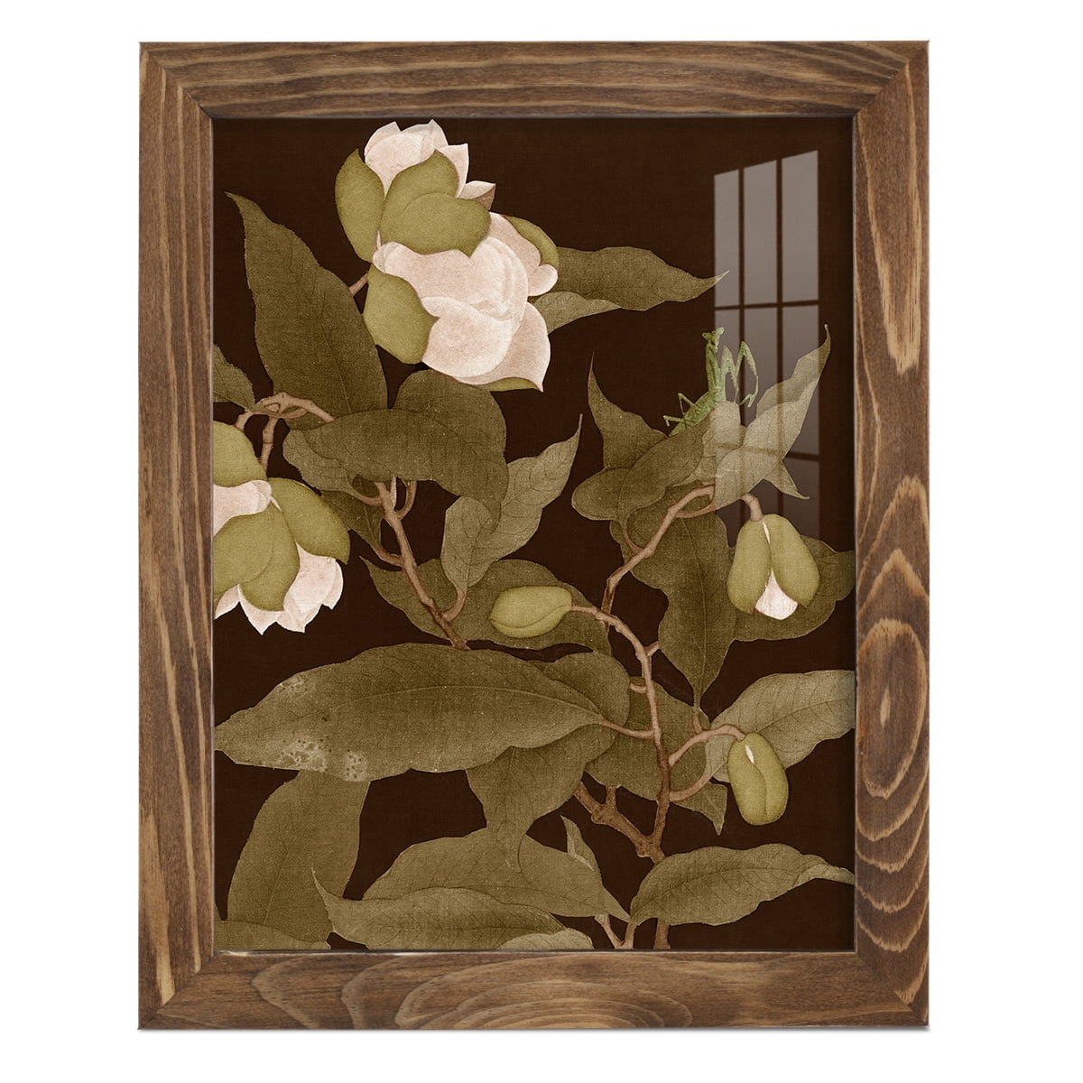 Asian Brocade I - Framed Print w/glass - Walnut