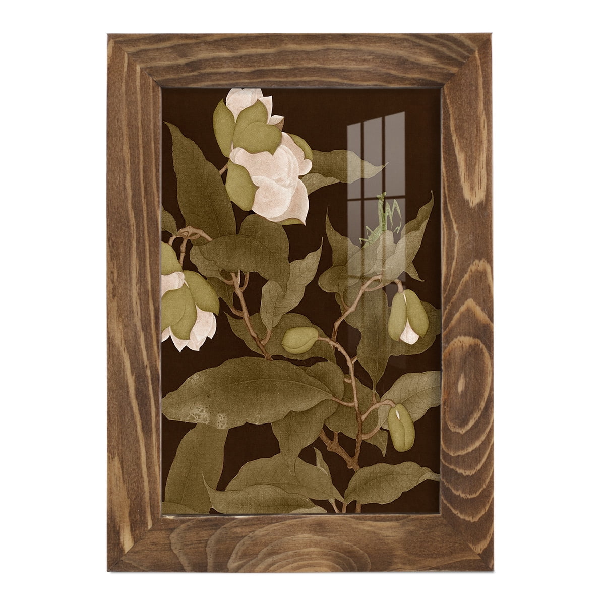Asian Brocade I - Framed Print w/glass - Walnut