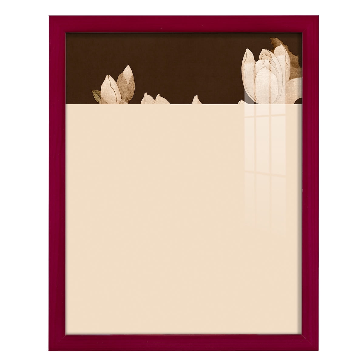 Asian Brocade II - Framed Print w/glass - Cherry Red