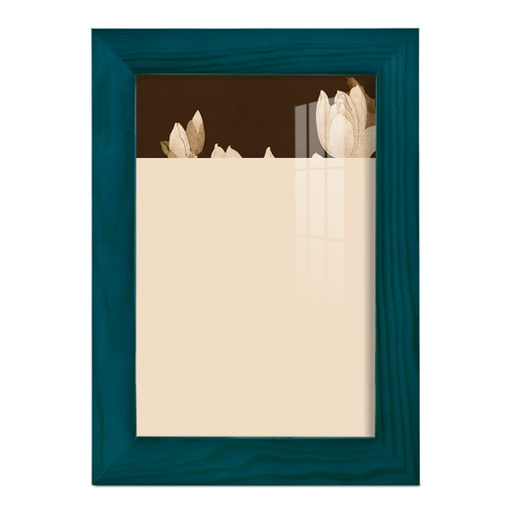 Asian Brocade II - Framed Print w/glass - Ocean Blue