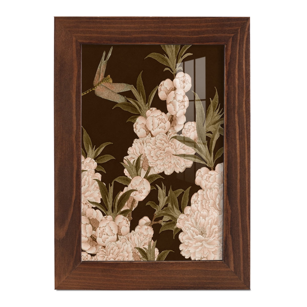 Asian Brocade III - Framed Print w/glass - Chestnut