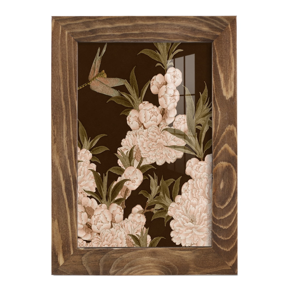 Asian Brocade III - Framed Print w/glass - Walnut