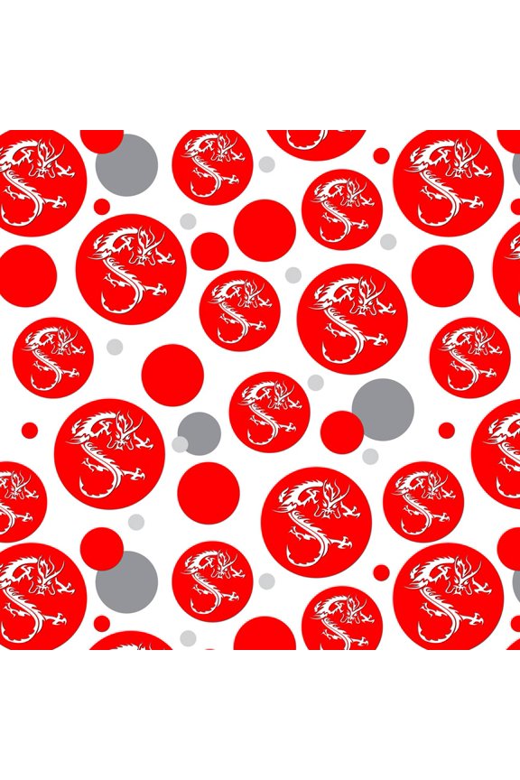 Asian Chinese Dragon Red Premium Gift Wrap Wrapping Paper Roll Pattern