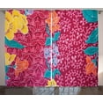 thumbnail image 1 of Ambesonne East Curtains 2 Panel Set, Colorful Blossoms Batik, 108" x 90", Multicolor, 1 of 3
