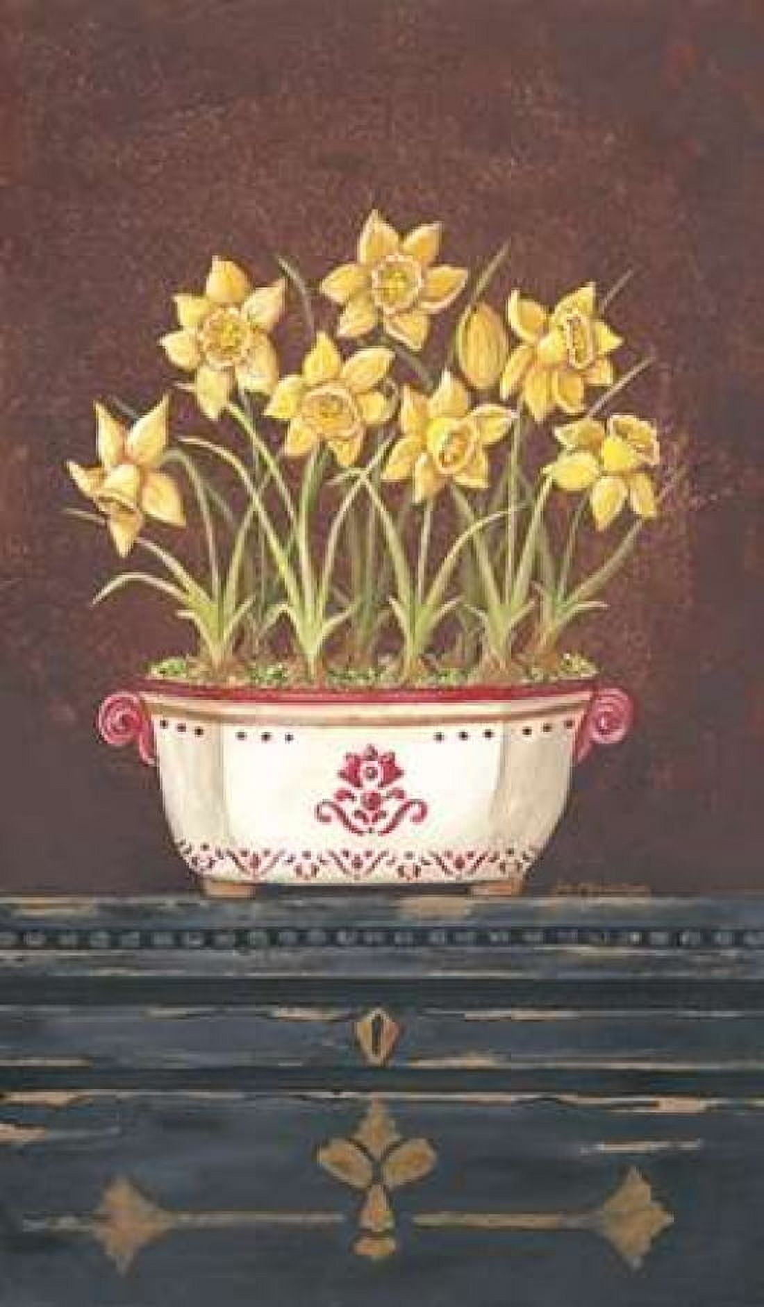 Asian Daphodile Floral Canvas Art - Jo Moulton (24 x 36)