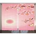 thumbnail image 1 of Ambesonne Landscape Curtains 2 Panel Set, Nature Blossom Tree, 108" x 84", Pink Yellow, 1 of 3