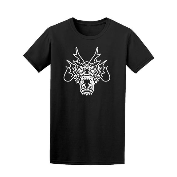Asian Dragon Head Line Art Tee Men's -Image by Shutterstock