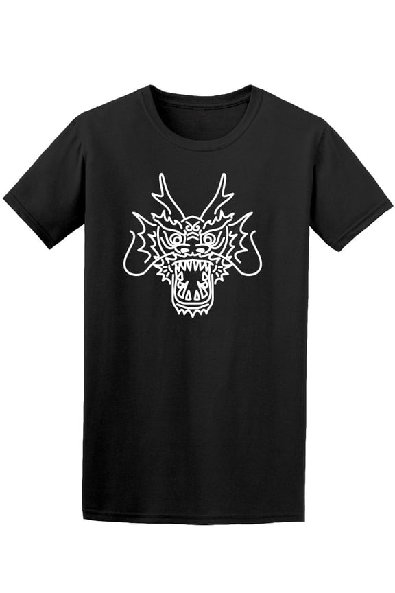 Asian Dragon Head Line Art Tee Men's -Image by Shutterstock