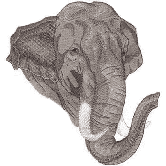 Asian Elephant Embroidered Patch 5.6" x 6"