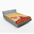 thumbnail image 1 of Asian Fitted Sheet, Building in Floral Environment with Other Elements, Soft Decorative Fabric Bedding, Full Size, Persian Orange and Pink, by Ambesonne, 1 of 2