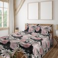 thumbnail image 1 of Ambesonne Asian Floral Fitted & Flat Sheet with Sham 3 Pcs Set, Art Japanese Floral, Twin, Pale Pink Pastel Pink, 1 of 5