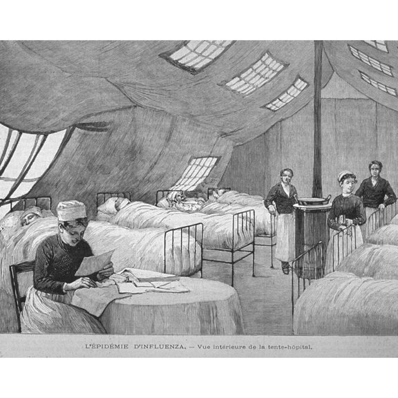 Asian Flu Epidemic Of 1889-90. In Paris History (24 x 18)