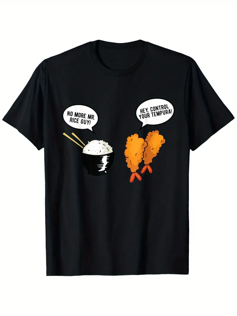 Asian Food Gift Pun Humor Food Graphic Rice Tempura T-Shirt, Men'S And ...